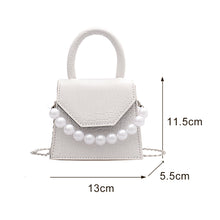 Load image into Gallery viewer, Oeak Pearl Handle Super mini Design PU Leather Shoulder Bags
